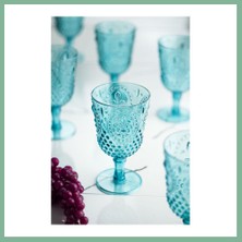 Bşk Virgo Akrilik Aquamarin Tekli Kadeh & Su Meşrubat Kahve Yanı Bardağı 450 ml ( Cam Değildir ) BSK2026