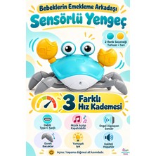 Brother Toys Emeklemeye ve Yürümeye Yardımcı Şarjlı Çarpma Sensörlü Sağa ve Sola Hareket Eden Oyuncak Yengeç Type-C Usb-Şarjlı