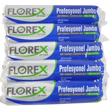 Florex Profesyonel Jumbo Siyah Çöp Torbası 80x110 cm 5 Rulo