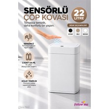 Follow Me 22 Litre Sensörlü Çöp Kovası Beyaz