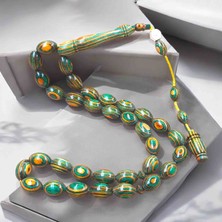 İnan Tesbih Kafur Ağacı Özel Renk Usta Imzalı Arpa Kesim 8X12 mm Tesbih