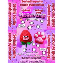 Oyuncak Sahili Squishy Çilek Sukuşi Strawberry Smushers Kedi Pati Hediyeli 2 Ürün Gülen Yüzler Stres Meyve Squishy Sukuşi Sık  Eski Haline Döner Esnek Oyuncak