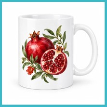 Defne Store Nar ve Zeytin Dalları Tasarımlı Porselen Kupa - Model 273 Dfnbez
