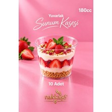 Nakkaşe 10 'lu Plastik Kase Bodega Yuvarlak Magnolia Tatlı Sunum Bardağı Mika Magnolya Kasesi