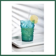 Vintessy Vıntessy Akrilik Aquamarin Tekli Kısa Bardak & Su Meşrubat Kahve Yanı Bardağı 400 ml ( Cam Değildir ) BZS01