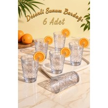 Nakkaşe Lüx Sert Plastik Akrilik 6'lı Desenli Bardak & Su , Meşrubat Kahve Yanı Bardağı 330 ml