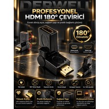 Derwell Hdmı 180 Derece Uzatma Aparatı Dirsek Adaptör Hdtv Için Ayarlanabilir Erkek Dişi Adaptör