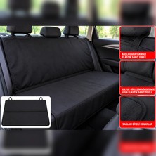 Rs Auto Aksesuar Kedi Köpek Oto Arka Koltuk Koruma Örtüsü Su Geçirmez Çift Katmanlı Süngerli Araç Koltuk Kılıfı 140X150 cm Siyah