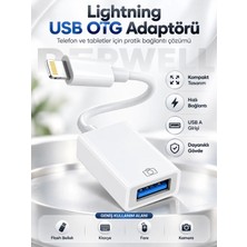 Derwell Yeni 2026 Güncell Versiyonlu Ipad iPhone Hızlı Şarj ve Veri Transferi Otg Adaptör Lightning Erkek USB 3.0 Adaptör Yüksek Veri Aktarma USB Lightning Adapter