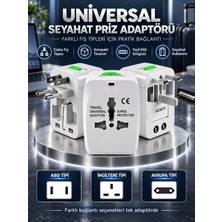 Dünya Seyahat Fişi – 4 In 1 Universal Priz Dönüştürücü +150 Ülke Abd Ingiltere Ab Dönüştürücü Uluslararası Fiş Adaptörü Dünya Seyahat Ac Güç Şarj Adaptörü