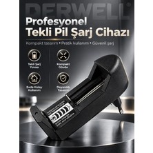 Derwell Tekli 18650 14500 16340 Şarjlı CR123 3.7 Volt Şarjli Pil Şarj Cihazı Aleti