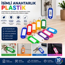 Hilera Boş Isimli Anahtarlık - Plastik - Karışık Renk - Kişiselleştirilebilir - 1 Adet