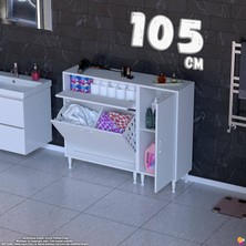 modilayn Yenice 105 cm 3 Raflı ve 2 Çamaşır Sepetli Dolap ile Çamaşırlarınız Artık Daha Düzenli.