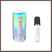 Bezos Pluse 6 Mikrofonlu Rgb Kablosuz Hoparlör - Beyaz ECO123