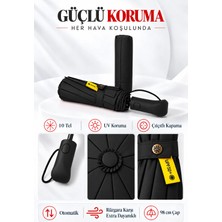 Bliss Umbrella Ergonomik Saplı 10 Telli Otomatik Şemsiye Siyah