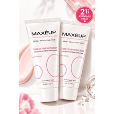Maxeup 2’li Renkli Güneş Kremi SPF 50+ | Cildi Anında Eşitleyen Güneş Kremi | Makyaj Etkili Koruma