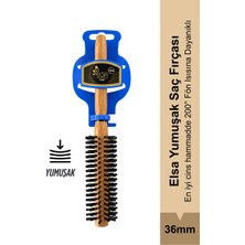 Elsa Professional 0.91 Natürel Yumuşak Saç Fırçası 36 mm Profesyonel Fön Fırçası, Hacim Veren Yuvarlak Saç Fırçası