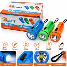 Hace Bazaar 12 Adet LED El Feneri 2xaa Pilli Renkli Plastik K-0070 (4887)