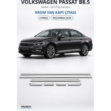 Trobus Volkswagen Passat B8.5 2019 ve Sonrası Uyumlu Krom Yan Kapı Çıtası 8 Parça Paslanmaz Çelik