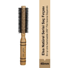 Elsa Professional 0.18 Natürel Kırçıllı Saç Fırçası 48 mm Profesyonel Fön Fırçası, Hacim Veren Yuvarlak Saç Fırçası