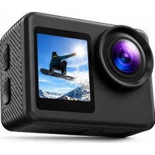 Gy Atelier 5k Aksiyon Kamerası Wi-Fi 50MP Çift Ekran Su Geçirmez Kılıflı Vlog Kamerası Eıs IMX386 Sensörlü