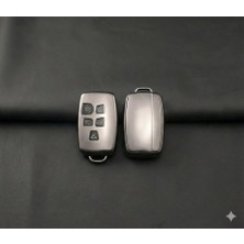 Hace Bazaar Land Rover Range Rover 2010-2018 Uyumlu Smart 3 Buton Silikon Oto Anahtar Kumanda Kabı Kılıf Gri