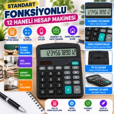Sepetopia Standart Fonksiyonlu 12 Haneli Geniş LCD Ekran,pill Masaüstü Hesap Makinesi (Adet Fiyatıdır)