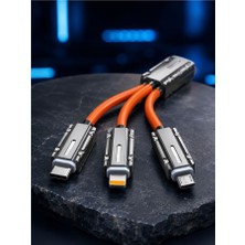 Hace Bazaar LED Göstergeli 120W Pd Turbo Destekli Premium 3'ü 1 Arada Şarj Kablosu
