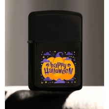 Bk Gift Happy Halloween Tasarımlı Renkli Baskılı Siyah Benzinli Metal Çakmak-10