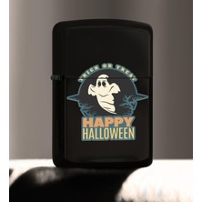Bk Gift Happy Halloween Tasarımlı Renkli Baskılı Siyah Benzinli Metal Çakmak-7