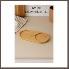 Bezos Bambu Yağdanlık Altlığı Çift Yuvalı 9X19 cm ECO123