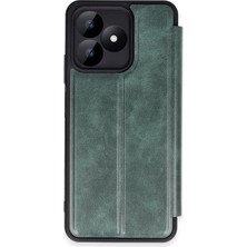 Uryport Realme Note 50 4g Kılıf Flip Cover - Koyu Yeşil