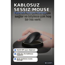 Hace Bazaar Kablosuz Mouse Sessiz Tıklamalı 1600 Dpı 43 gr USB Alıcılı Ergonomik Fare BX-315971