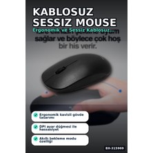 Hace Bazaar Kablosuz Mouse Sessiz Tıklamalı 5000 Dpı USB Alıcılı 43 gr Hafif Pc Faresi BX-315969