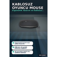 Hace Bazaar Kablosuz Oyuncu Mouse Ayarlanabilir 1000-5000 Dpı Sessiz Tuşlu Optik Fare BX-316007