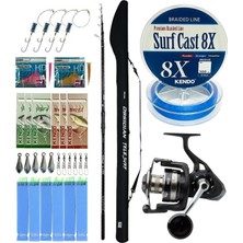 Outdoor Profesyonel Olta Seti Okuma Obsidian Super Light Tele Surf 420CM 100-220GR 5 Parça Olta Kam