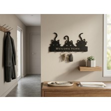 Grifon3D Welcome Home Kedi Figürlü Duvar Anahtarlığı - 3D Baskı Dekoratif Anahtar Askılığı