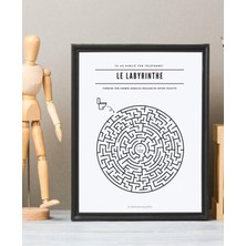 Store Banyo Ev Duvar Dekor Çerçevesiz Poster Labirent Temalı Tasarım Poster 20 x 30 Beyaz, 532R2