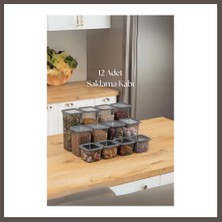 Bezos 12'li 3 Boy Kavanoz Seti & Saklama Kabı & Erzak Kabı 6X650/1300/1900 ml (40 Lı Etiket Hediyeli) ECO123