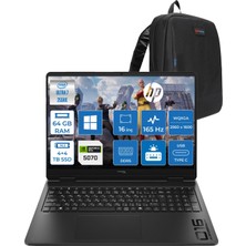 Hp Hyperx Omen 16 Intel Core Ultra 7 255HX Aı 64GB Ddr5 4tb Ssd+4tb SSD 8GB/RTX5070 16"oled Wqxga (2560X1600) 1100NIT 0.2ms 165Hz WINDOWS11PRO Gaming Laptop HPD9CU2EAP32+ZETTAÇANTA
