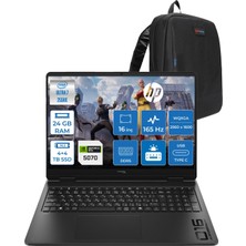 Hp Hyperx Omen 16 Intel Core Ultra 7 255HX Aı 24GB Ddr5 4tb Ssd+4tb SSD 8GB/RTX5070 16"oled Wqxga (2560X1600) 1100NIT 0.2ms 165Hz Freedos Gaming Laptop HPD9CU2EAF08+ZETTAÇANTA
