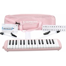 32 Tuşlu Bez Çantalı Açık Pembe Melodika (Yedek Ağızlıklı)