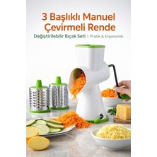 Die Grup 3 Başlıklı Manuel Çevirmeli Ergonomik Rondo-Rende Seti,değiştirilebilir Bıçaklı Pratik Dilimleyici