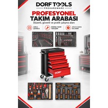 Dorf 179 Parça Dolu Takım Arabası 5 Çekmeceli Profesyonel Atölyelere Özel Takım Arabası