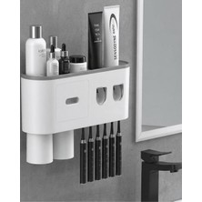MiraLive Çok Fonksiyonlu Diş Fırçası Tutucu Otomatik Dispenser Bardaklı Organizer