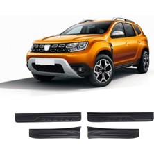 Trobus Dacia Duster 2018-2024 Uyumlu Kapı Eşiği Koruma Abs 4 Parça Duster Yazılı Mat Siyah