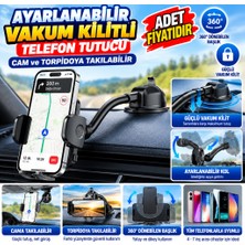 Zenviaa Ayarlanabilir Vakum Kilitli Cam ve Torpidoya Takılabilen Telefon Tutucu ZENVIAA365423