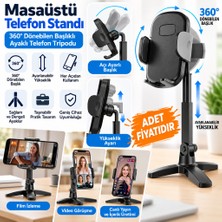 Zenviaa Masaüstü Telefon Standı 360 Derece Dönebilen Başlıklı Ayaklı Telefon Tripodu (Adet F
