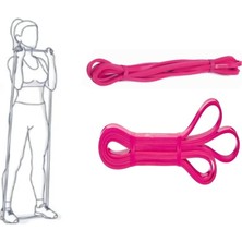 200 cm Direnç Lastiği Direnç Bandı 2'li Set 2'li Set (Orta-Yumuşak) Direnç Lastiği Pembe