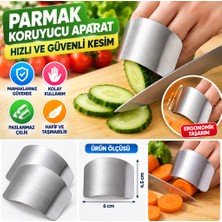 Svoria Store 2li Metal Parmak Koruyucu Hızlı ve Güvenli Kesme Paslanmaz Çelik Koruyucu Aparat